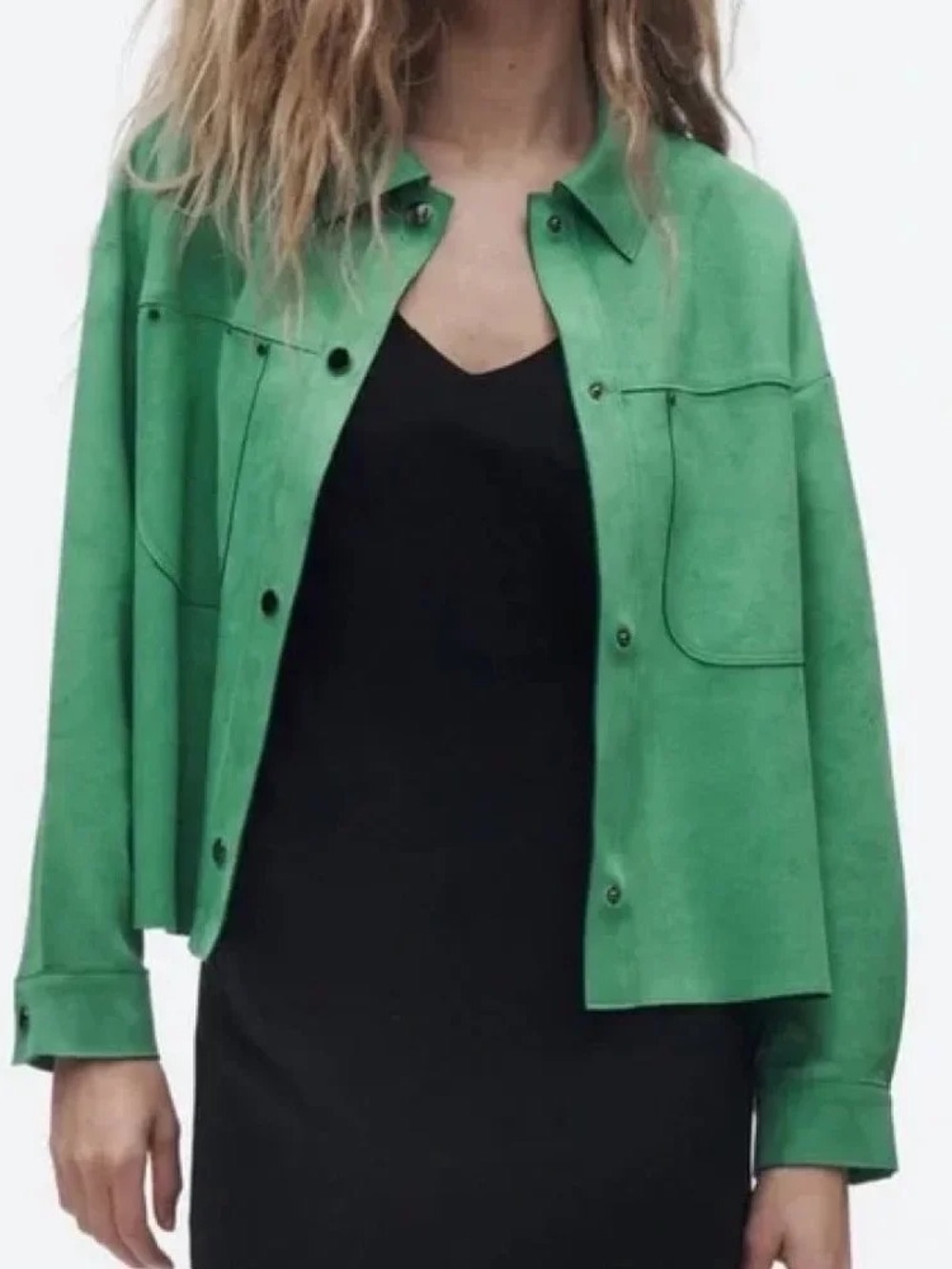 Brand New Zara Vintage Style Green Retro Suede Western 90s Size Medium Jacket